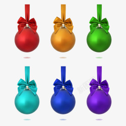 彩色的圣诞礼物球素材