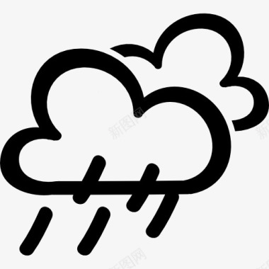 云彩雨雨水天气的手绘符号图标图标