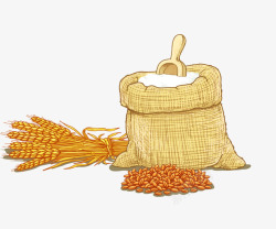 卡通手绘小麦面粉素材