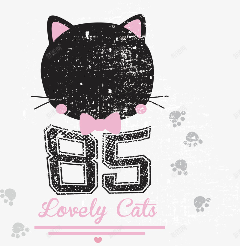 黑色猫咪png免抠素材_88icon https://88icon.com 85 亮晶晶 猫咪 猫耳朵 粉色 胡须 蝴蝶结