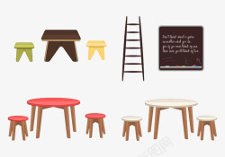 家具圆桌极简梯子素材