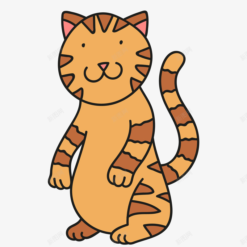 卡通站起来的猫咪动物矢量图ai免抠素材_88icon https://88icon.com 动物设计 卡通 宠物 彩绘 手绘 猫咪 黄色 矢量图