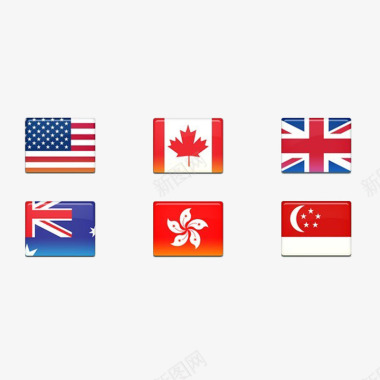 多种小点缀多国国旗选择图标图标