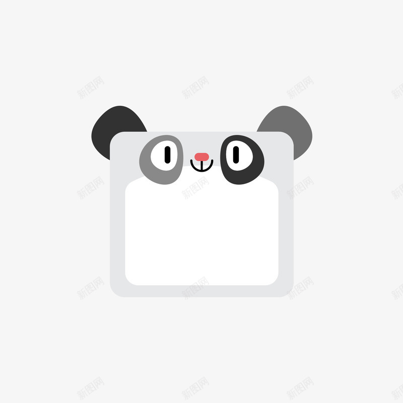 灰色熊猫边框矢量图ai免抠素材_88icon https://88icon.com 动物 动物边框 灰色 熊猫 熊猫书签 矢量图 矢量边框