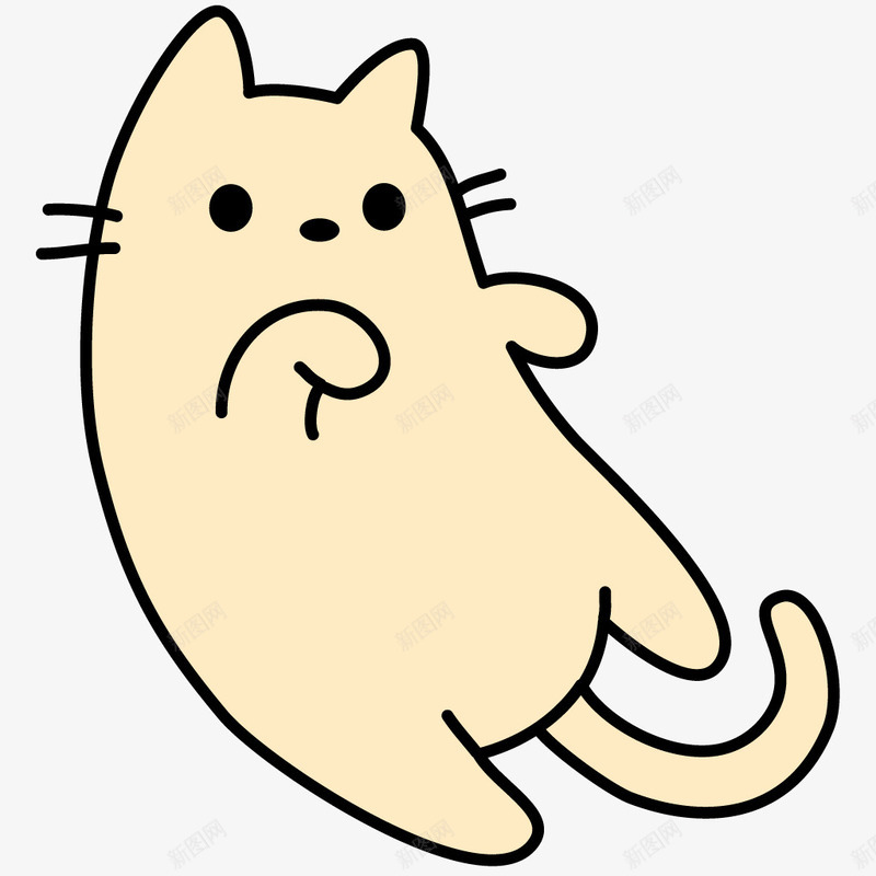 简笔猫咪png免抠素材_88icon https://88icon.com 一只 可爱 尾巴 手绘 猫咪 胡须 黄色 黑色