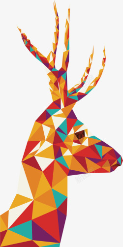 装饰图案创意长颈鹿造型拼贴矢量图素材