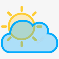 Rays太阳射线云时尚天气图标高清图片