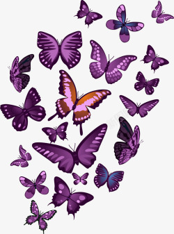 手绘紫色蝴蝶矢量图素材