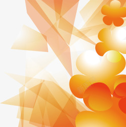 橘色花朵艺术海报矢量图素材
