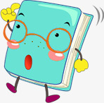 卡通戴眼镜的蓝色书籍开学季素材