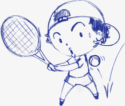女孩子打网球卡通装饰人物介绍海报打网球高清图片