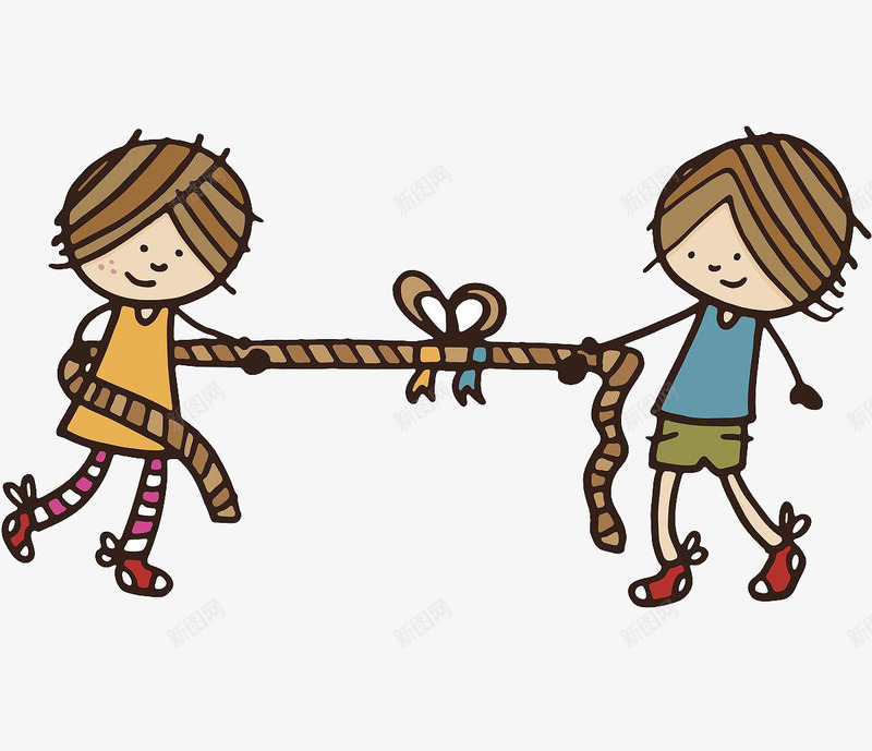 卡通风格拉着绳子的人png免抠素材_88icon https://88icon.com 卡通风格 可爱风格 图案 彩带装饰图案 拉着绳子的人 拉绳子的人 效果