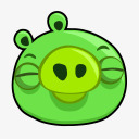 表情葡萄绿色小猪表情图标图标