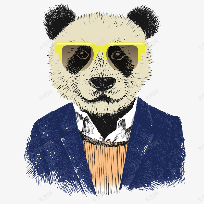 卡通熊猫先生矢量图ai免抠素材_88icon https://88icon.com 先生 卡通 卡通熊猫 矢量图