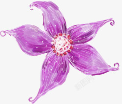 创意合成紫色文理花朵造型素材