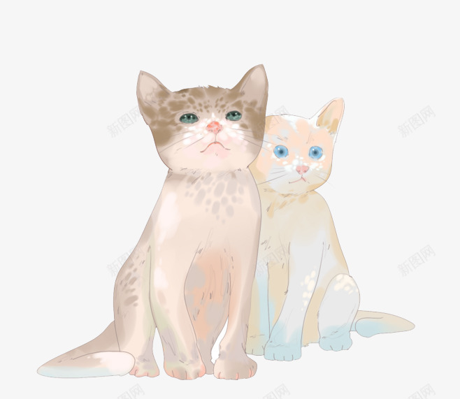 手绘猫咪矢量图eps免抠素材_88icon https://88icon.com 创意 可爱 手绘 猫咪 矢量图