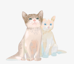 手绘猫咪矢量图素材