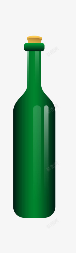 绿色创意酒瓶玻璃瓶素材