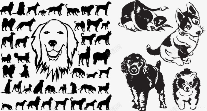 狗狗的多种元素图标图标