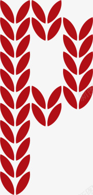 徽章手绘红色麦穗图标图标