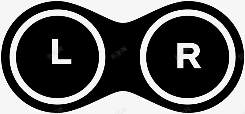 黑色扁平隐形眼镜盒图标图标