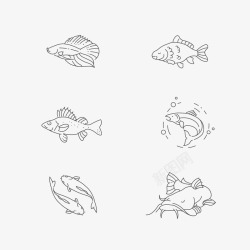 动物鱼类大海小鱼集矢量图素材