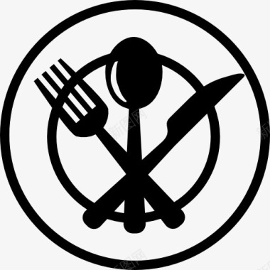 餐具餐具在盘子图标图标