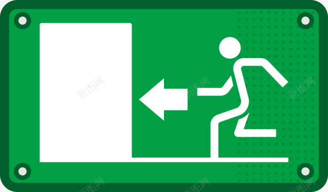 绿色左边安全出口指示牌图标图标