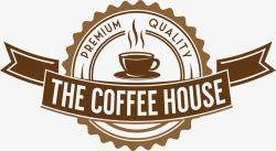 咖啡色绸带咖啡色coffee标志高清图片