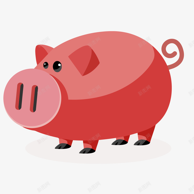 卡通红色的小猪矢量图ai免抠素材_88icon https://88icon.com 农场 动物设计 卡通 可爱 小猪 红色 矢量图