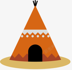 印第安帐篷橘色手工制作帐篷高清图片
