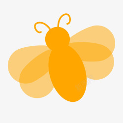 橘黄色蜜蜂矢量图素材