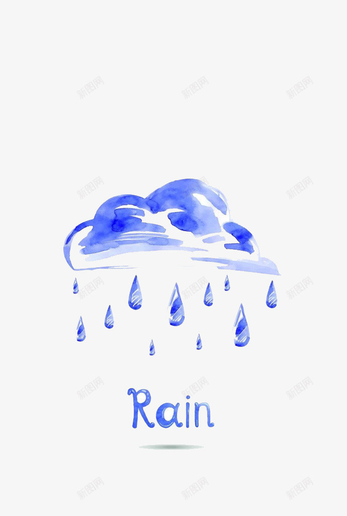 卡通乌云下雨png免抠素材_88icon https://88icon.com 下雨 乌云 天气 阴天 阴天雨天