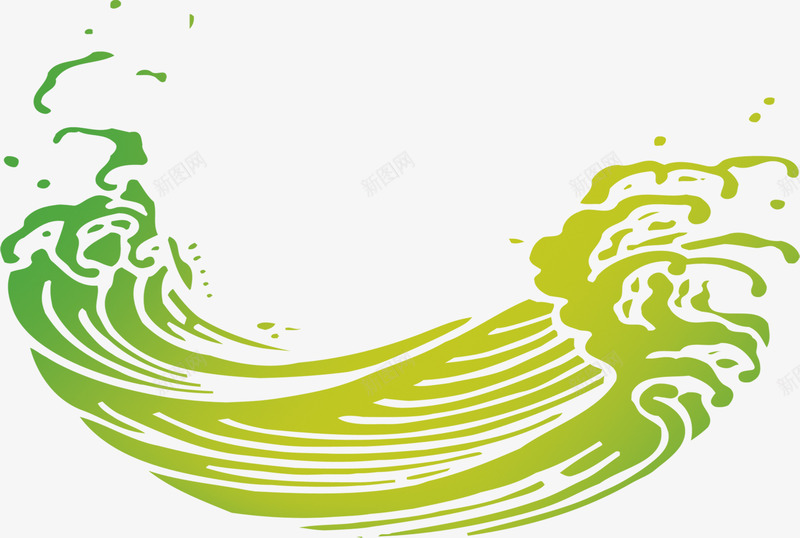 绿色艺术卡通浪花png免抠素材_88icon https://88icon.com 卡通 浪花 绿色 艺术