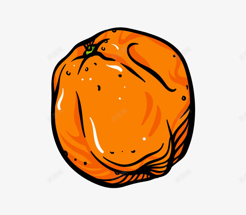 线条水果橙色橘子png免抠素材_88icon https://88icon.com 橘子 橙色 水果 线条 维生素 营养 补充