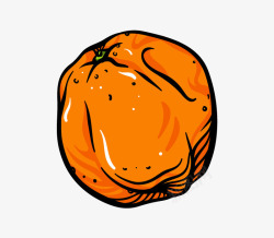 线条水果橙色橘子素材