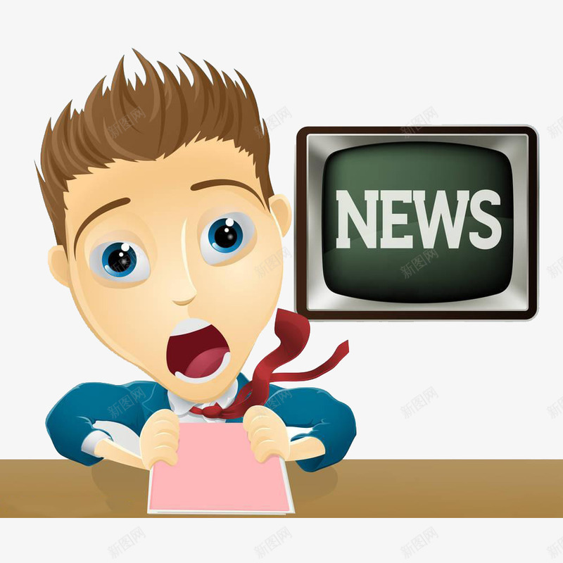 卡通电视播报员png免抠素材_88icon https://88icon.com 主持 主持人 卡通 卡通主持 卡通人物 卡通形象 播报员 漫画 话筒