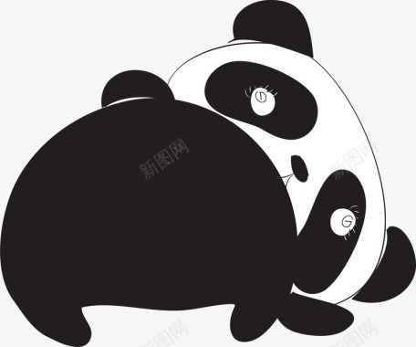 卡通搞怪的熊猫图图标图标