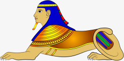 手绘古埃及狮身人面像素材