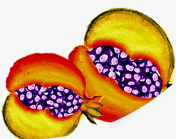 手绘水果石榴造型素材
