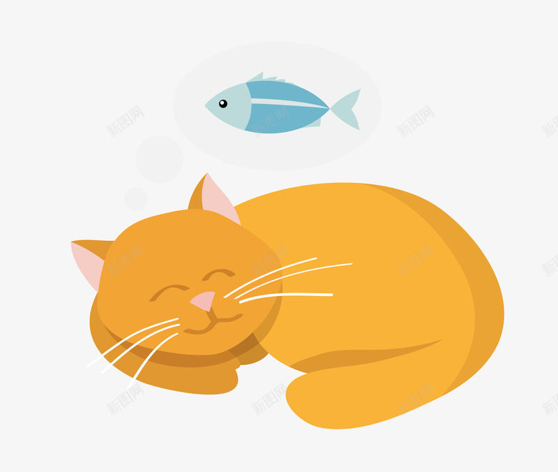 猫咪做梦png免抠素材_88icon https://88icon.com 做梦 创意 矢量素材 花猫