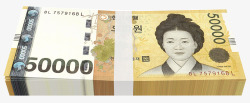 一叠钞票的韩元素材