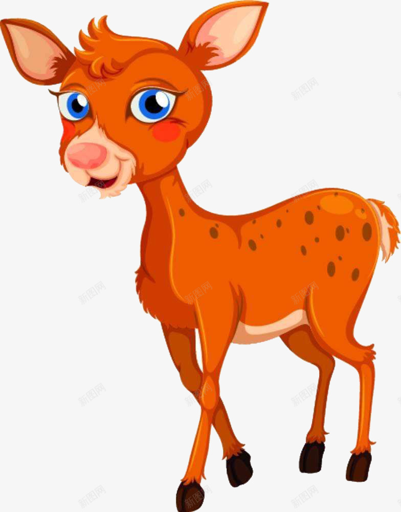 橘色可爱小鹿简图png免抠素材_88icon https://88icon.com 动物 卡通 可爱的 小鹿 橘色毛发 眼睛 简图