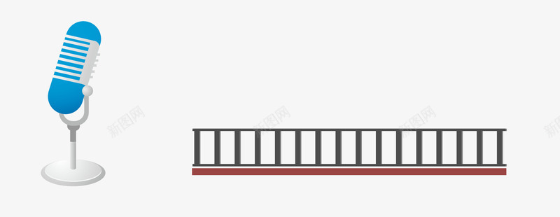 话筒png免抠素材_88icon https://88icon.com 围栏 蓝色 话筒 铁艺