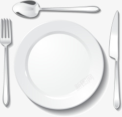 简约勺子小清新白色餐具高清图片