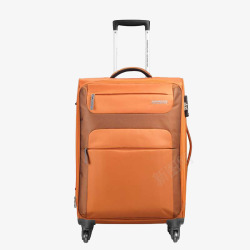 橘色行李箱暗橘色布面拉杆箱高清图片