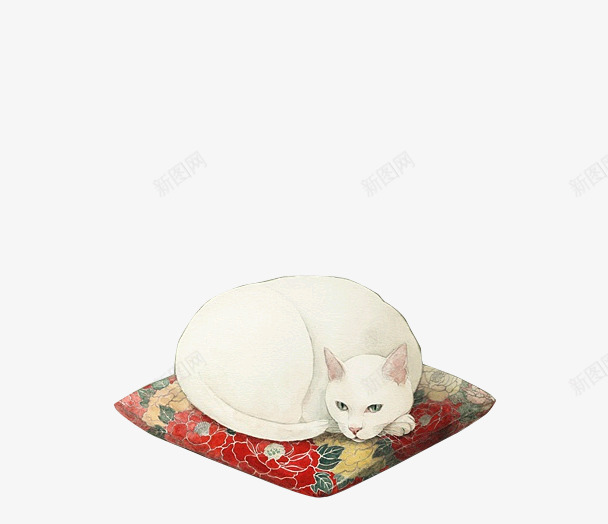 手绘休息猫咪png免抠素材_88icon https://88icon.com 手绘猫咪 猫 猫咪 白猫