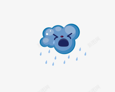 卡通船锚下雨天气图标图标