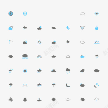 高清宣传海报天气图标矢量图图标