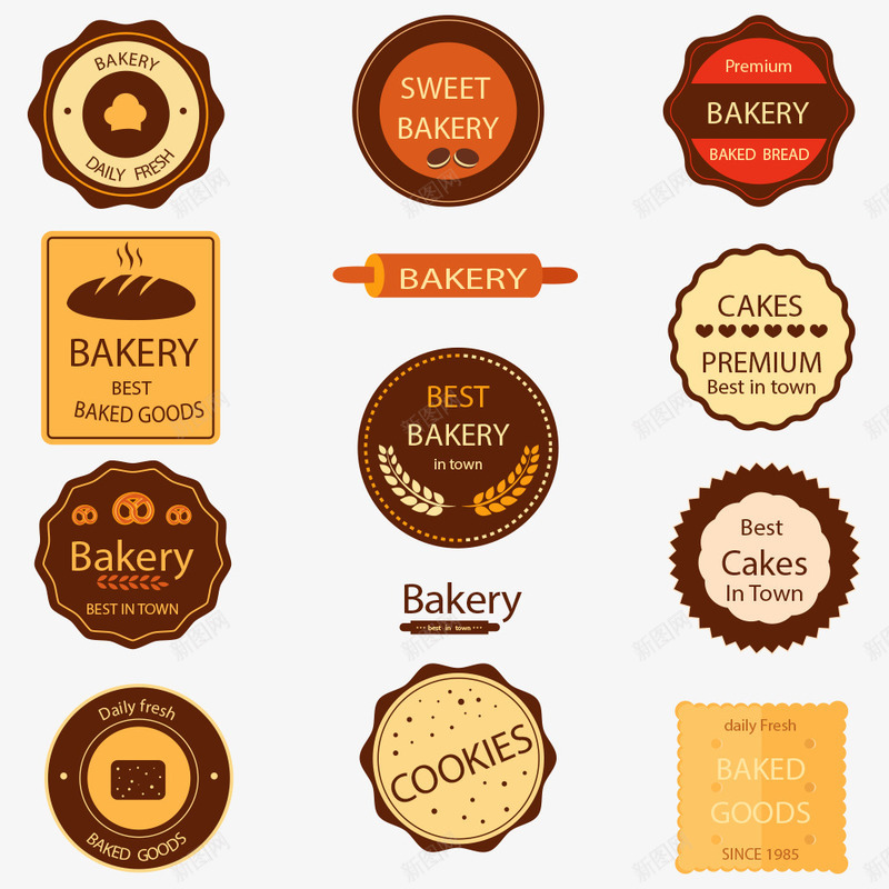 标签png免抠素材_88icon https://88icon.com Bakery 小麦 标签 标签元素 标签素材 标签设计